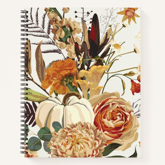 Herfstbloemen, kruiden en paddenstoelen. notitieboek (Voorkant)