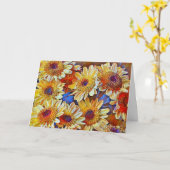 Herfstbloemen Kunst Notitiekaart (Gele Bloem)