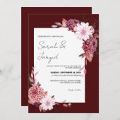 Herfstbloemen Lijst bruiloft Kaart (Voorkant / Achterkant)