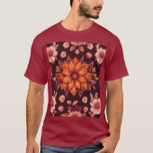 Herfstbloemen Maroon T-shirt (Voorkant)