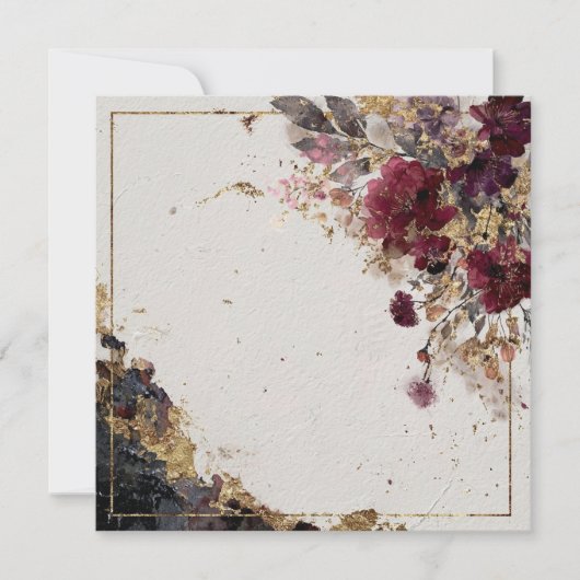 Herfstbloemen met gouden accenten kaart (Voorkant)