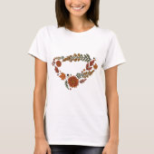 Herfstbloemen met herfstbladeren t-shirt (Voorkant)