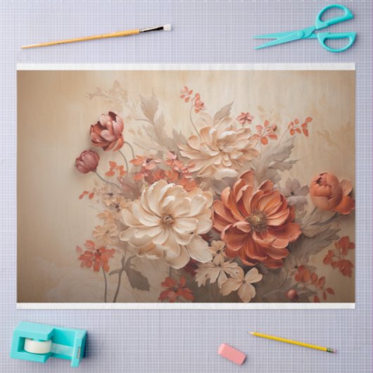 Herfstbloemen, Mixed Media Bloemen Tissuepapier (Craft)