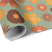 Herfstbloemen Naadloze Herfst Viering Cadeaus Cadeaupapier (Rol Hoek)