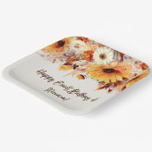 Herfstbloemen op beige feestje papieren bordje (Gebogen)