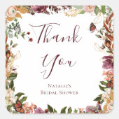 Herfstbloemen op het platteland vierkante sticker (Voorkant)