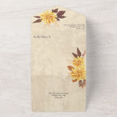 Herfstbloemen op  papier all in one uitnodiging (Buitenkant)