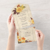Herfstbloemen op  papier all in one uitnodiging (Afscheurbaar)
