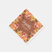 Herfstbloemen op Terracotta Bruidsfeest Servet (Hoek)
