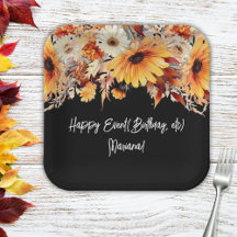 Herfstbloemen op Zwart Feest