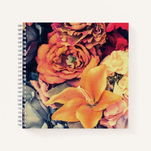 herfstbloemen oranje notitieboek (Voorkant)