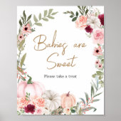 Herfstbloemen Pompoenbaby's zijn zoet Poster (Voorkant)