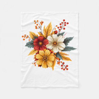 Herfstbloemen - Roze Bloemen Schik Fleecedeken Fleece Deken