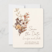 Herfstbloemen Save the Date-foto Kaart (Voorkant)
