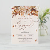 Herfstbloemen Sinaasappel goudsbloem Verloving Kaart (Staand voorkant)