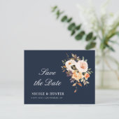 Herfstbloemen slaan de datum op briefkaart (Staand voorkant)