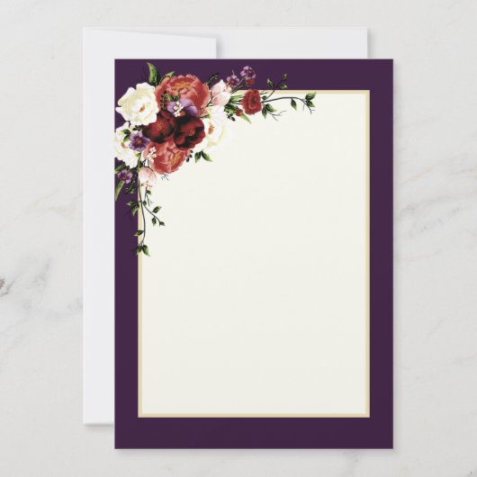 Herfstbloemen Terracotta Crème Burgundy bloemstuk  Kaart (Achterkant)