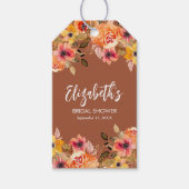 Herfstbloemen Terracotta Vrijgezellenfeest Favor Cadeaulabel (Voorkant)