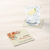 Herfstbloemen Thanksgiving elegant Kartonnen Onderzetters (Insitu)