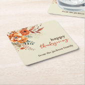 Herfstbloemen Thanksgiving elegant Kartonnen Onderzetters (Schuin)