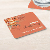 Herfstbloemen Thanksgiving elegant Kartonnen Onderzetters (Schuin)