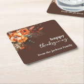 Herfstbloemen Thanksgiving elegant Kartonnen Onderzetters (Schuin)