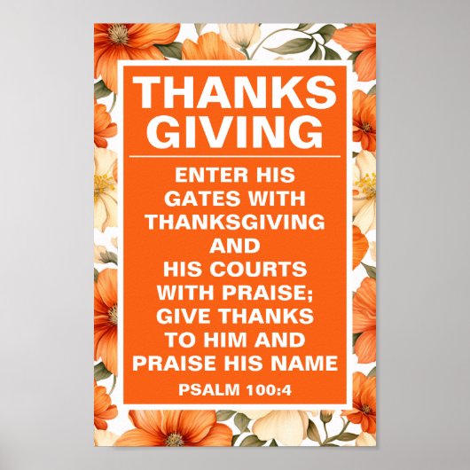  Herfstbloemen Thanksgiving Wall Art Print (Voorkant)