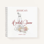 Herfstbloemen Trouwjurk Bruiloft Gast Notitieboek (Voorkant)