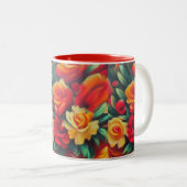 Herfstbloemen Tweekleurige Koffiemok (Voorkant rechts)