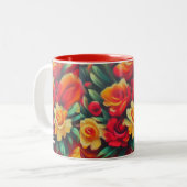 Herfstbloemen Tweekleurige Koffiemok (Voorkant links)