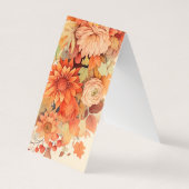 Herfstbloemen Vouwen Bladwijzer Bookmarkers Visitekaartje (Achterkant)