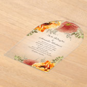 Herfstbloemenbrand Sinaasappel rustieke bruiloft Acryl Uitnodigingen (Laagn)