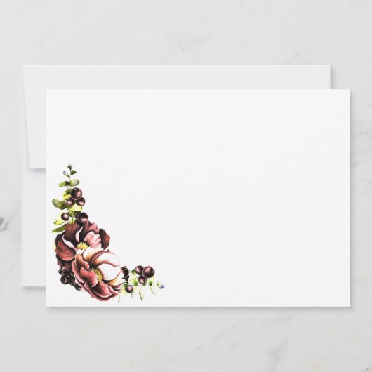 Herfstbloemenbruiloft save the date (Achterkant)