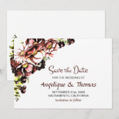 Herfstbloemenbruiloft save the date (Voorkant / Achterkant)
