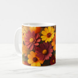 herfstbloemenfusie koffiemok