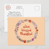 Herfstbloemenguilllande met bericht briefkaart (Voorkant / Achterkant)