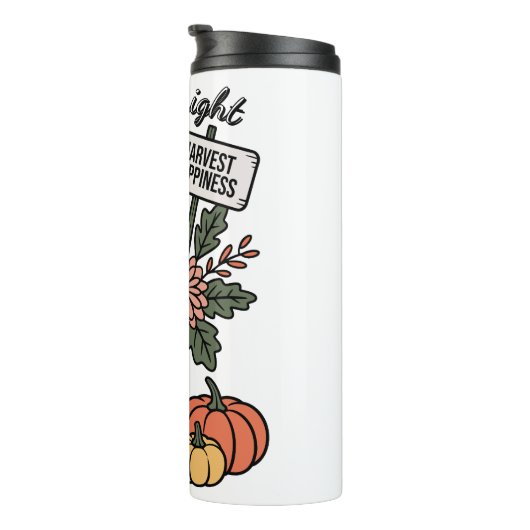 Herfstbloemenmarkt en pompoen thermosbeker (Geroteerd rechts)