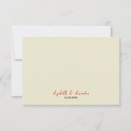 Herfstbloemige elegante trouwdag RSVP kaartje (Achterkant)