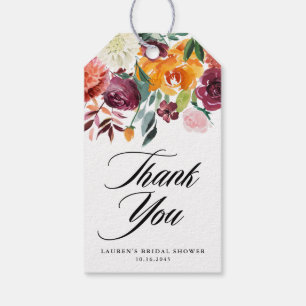 Herfstbloesem Bloemige Bruidsdouche Bedankt Cadeaulabel