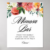 Herfstbloesem Bruidsuitnodiging Mimosa Bar Poster (Voorkant)