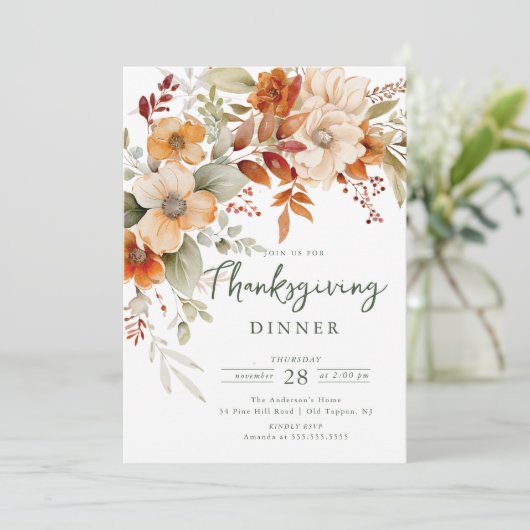 Herfstbloesem Thanksgiving Kaart (Staand voorkant)