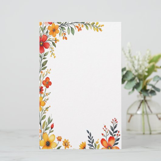 Herfstbloesems Briefpapier (Staand voorkant)