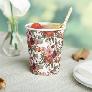 Herfstbloesems 'een klein pompoentje' Baby Shower Papieren Bekers