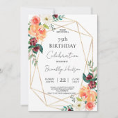 Herfstbloesems en Gouden Lijsten Exclusief Verjaar Kaart (Voorkant)