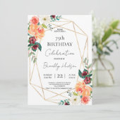 Herfstbloesems en Gouden Lijsten Exclusieve Verjaa Kaart (Staand voorkant)