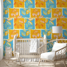 Herfstblokbladeren Behang