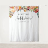 Herfstblos bordeauxrood sinaasappel bloemenfeest a wandkleed (Voorkant)