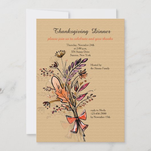 Herfstboeket Eén Uitnodiging (Voorkant)