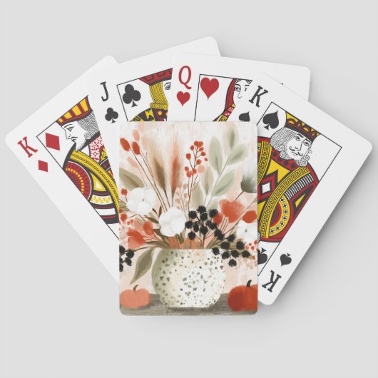 Herfstboeket en Roestgevlekte Pot Pokerkaarten (Achterkant)