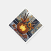 Herfstboeket in een Oranje pompoen Servet (Hoek)